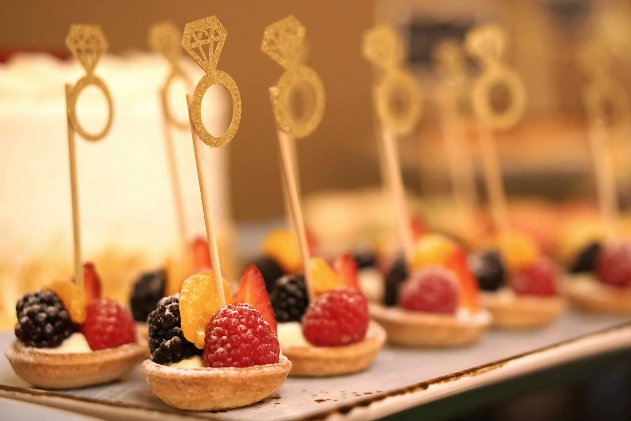 Table of elegant wedding pastries