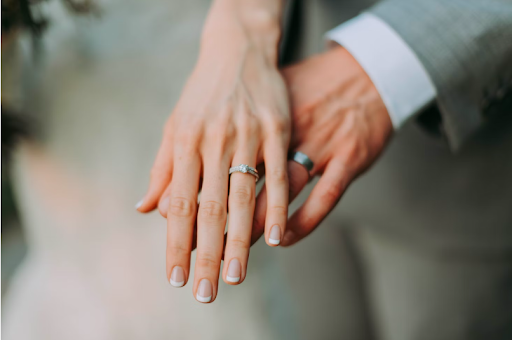 Bride and groom’s hands