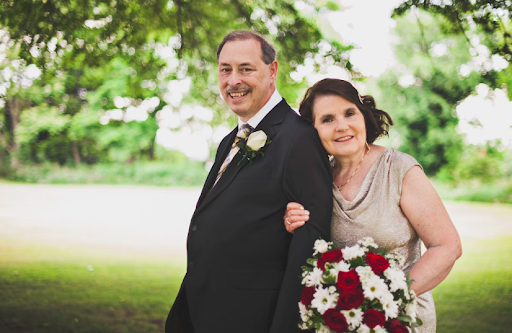 Mature couple renewing vows.